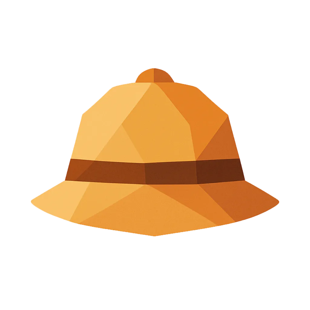 An illustrated safari hat